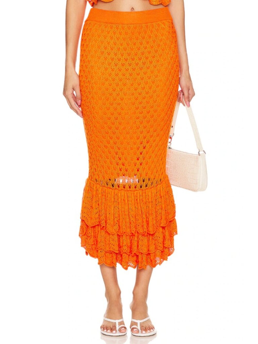Beach Riot Polly Skirt Sunshine Haze Crocheted Maxi Swim Cover-Up Resort Size S